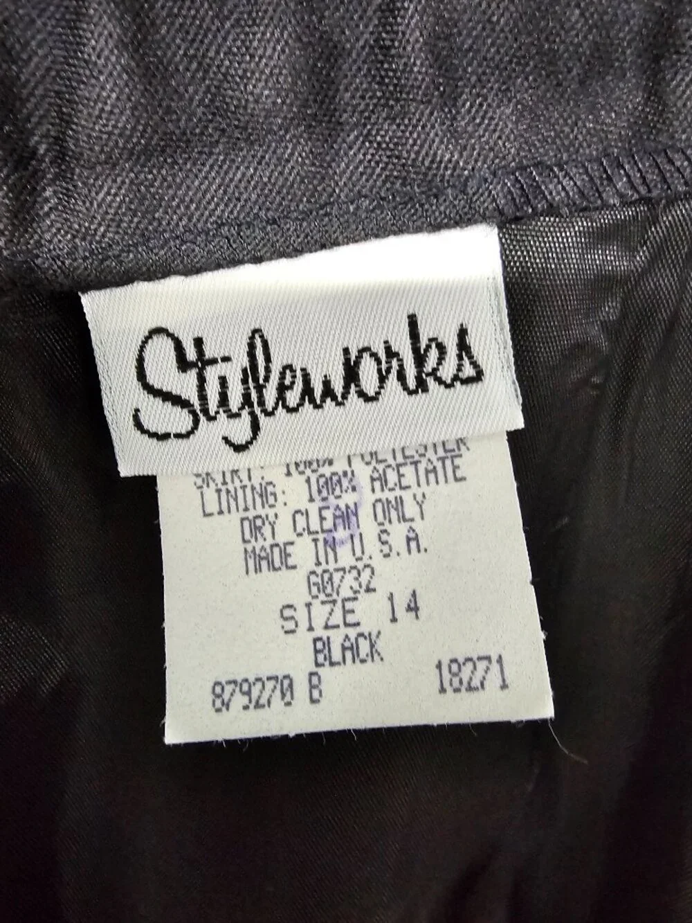 Vintage Styleworks Skirt Black Maxi Satin Goth Whimsigoth Formal 14